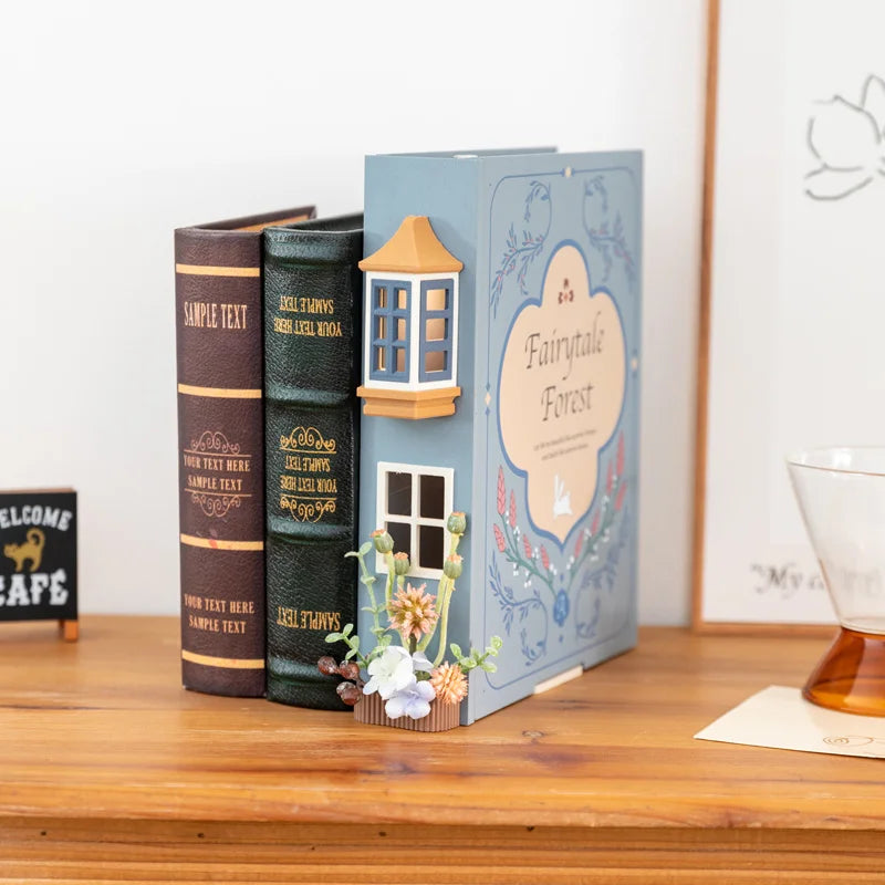 Fake Books Bookends Light Book Holders Booknook Model miniature – display setup