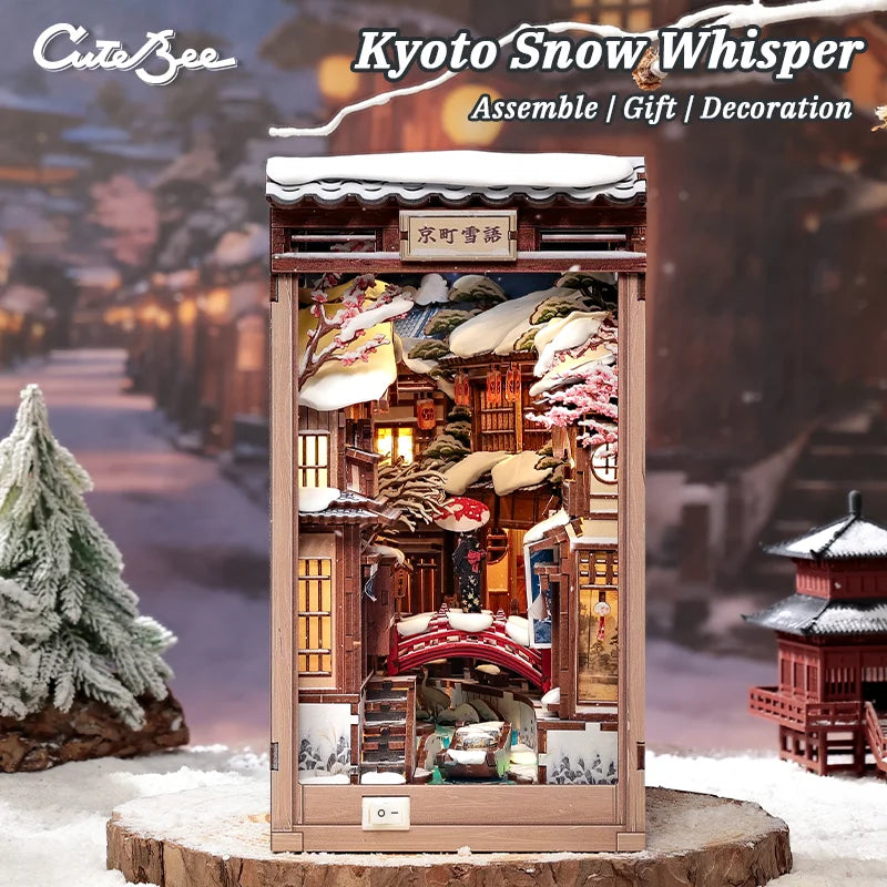 Kyoto Snow Whisper Miniature book nook kit by Cutebee – complete kit