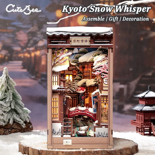 Kyoto Snow Whisper Miniature book nook kit by Cutebee – complete kit
