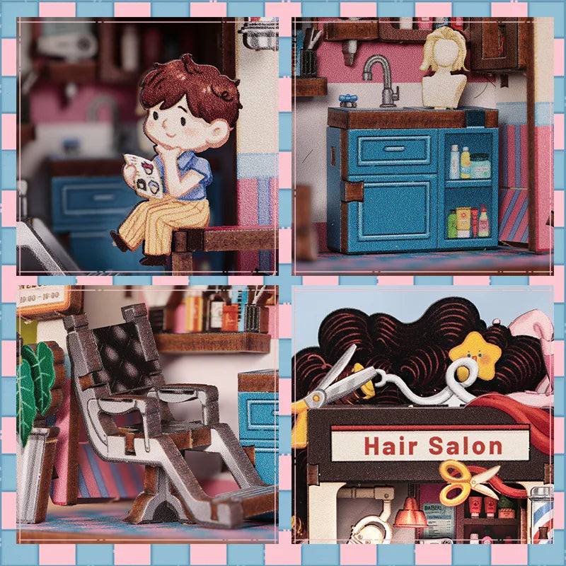 Hair Salon Corner DIY Miniature House Kit - Interior Design