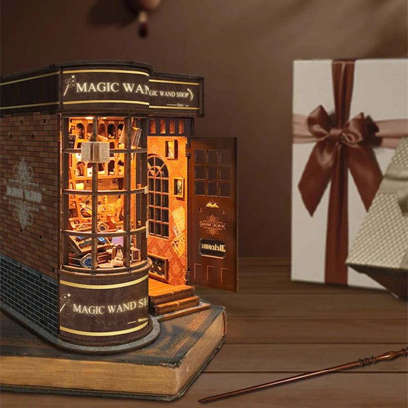 Wizard’s Study DIY Book Nook Kit – Magic Library Miniature for Bookshelf Decor