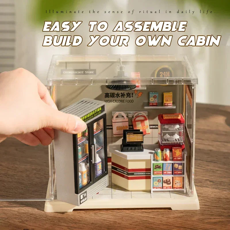 Kit per casa in miniatura fai da te per caffetteria ad angolo