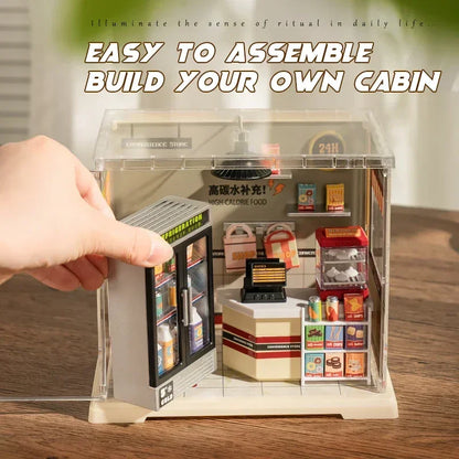 Kit per casa in miniatura fai da te per caffetteria ad angolo