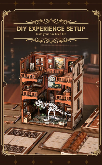 Wooden Fossil Museum Shelf Insert Kits Miniature Model book nook kit – view 13