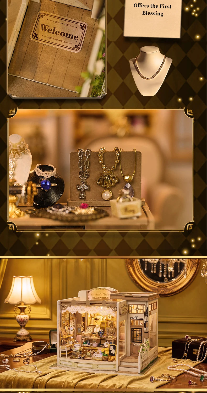 Jewelry Store DIY Miniature House Kit - Packaging Contents