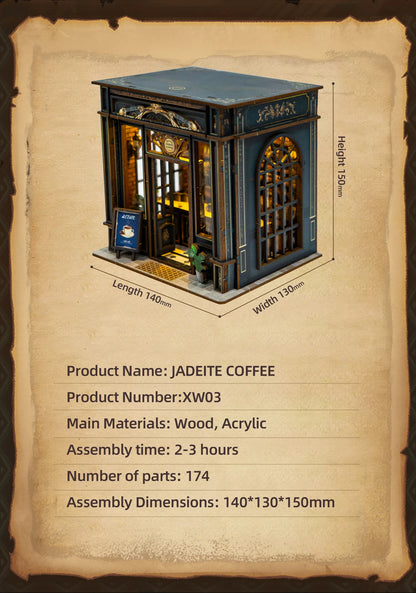 Wooden Green Crystal Coffee Shop Miniature 3d wooden puzzle – view 15