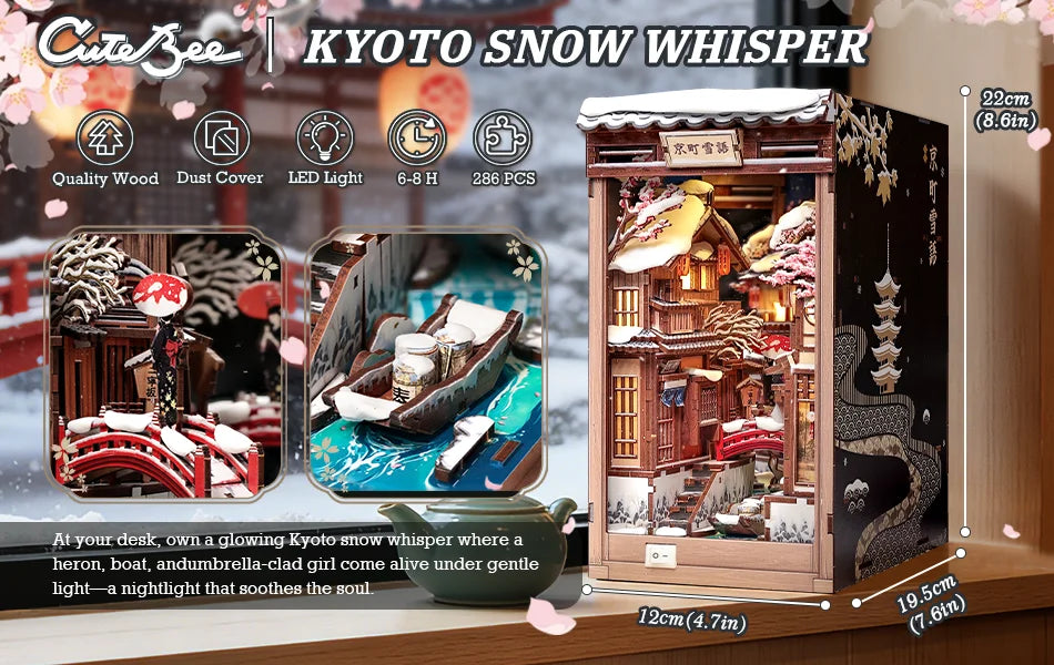 Kyoto Snow Whisper Miniature book nook kit – view 11