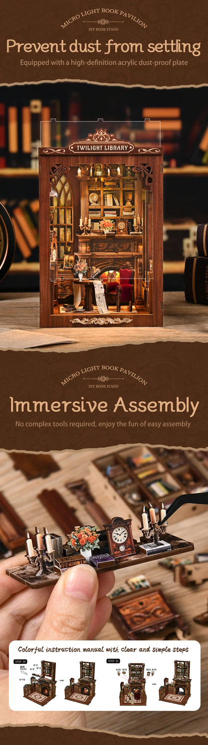 Twilight Library DIY Book Nook Kit - Detailed View