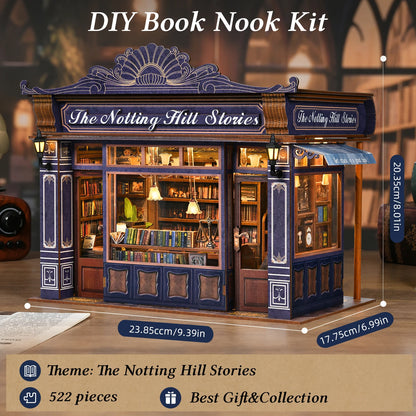 Notting Hill Bookshop DIY Book Nook Kit - Assembly Components
