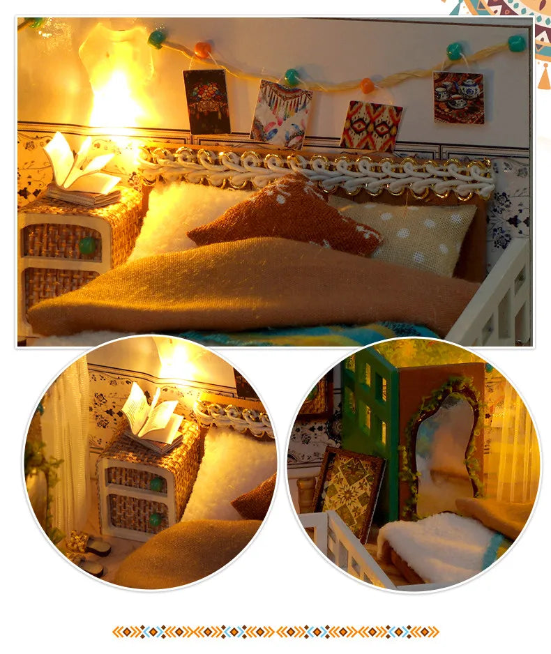 Wooden Bohemian Loft Miniature LED 3d wooden puzzle – view 11