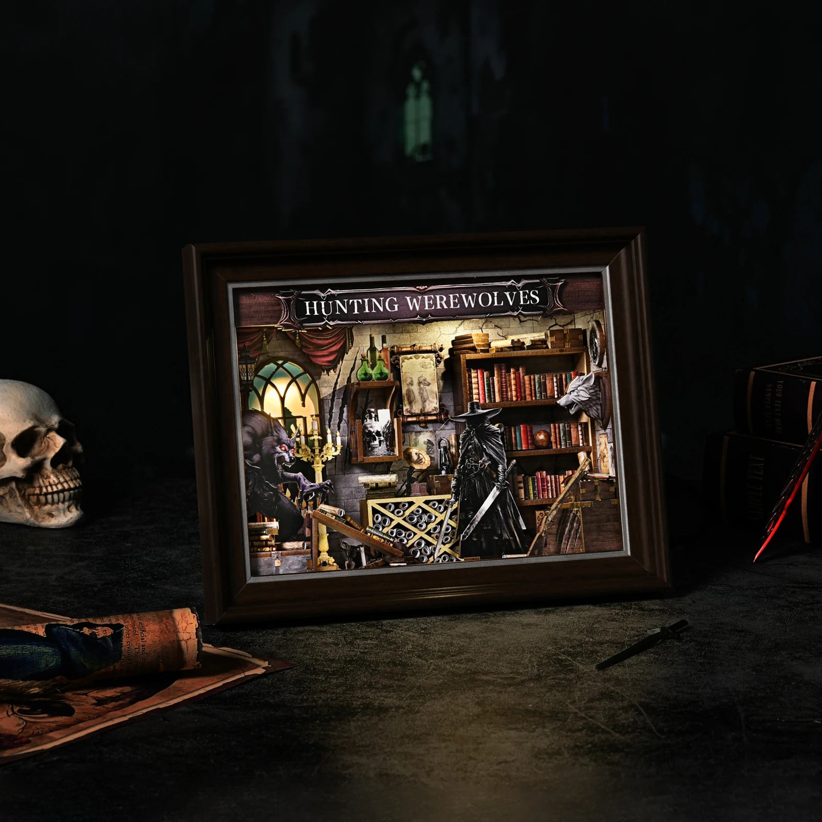 Werewolf Hunter DIY Book Nook Kit - Finished Display