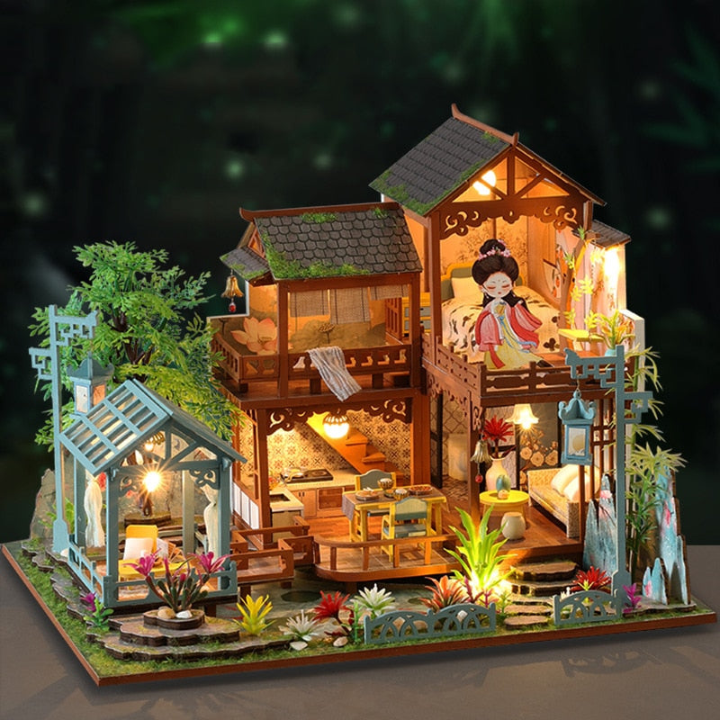 Chinese Ancient Garden Room DIY Dollhouse Kit
