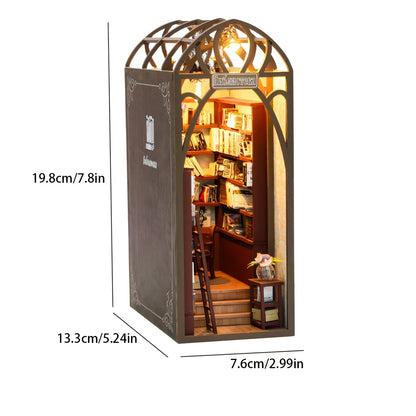 Mini Booknook in the Library 3d wooden puzzle – close-up details