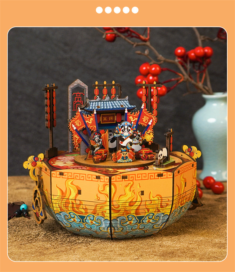 Chengdu Panda Music Box DIY Dollhouse Kit