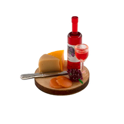 Set di piatti per torta e vino 1:12 Accessorio in miniatura