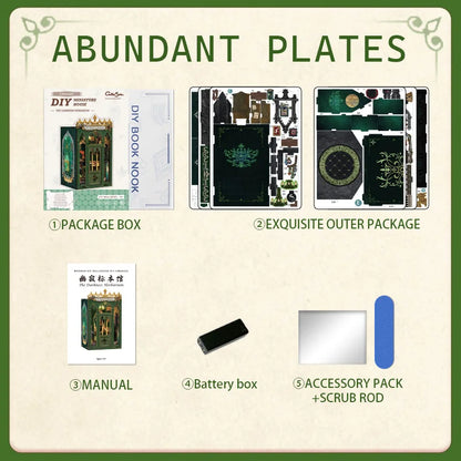 Darkness Herbarium DIY Book Nook Kit - Close-up Details