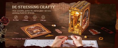 Library of Wonders book nook kit – packaging and contents