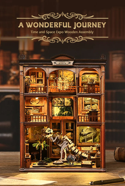 Wooden Fossil Museum Shelf Insert Kits Miniature Model book nook kit – view 16