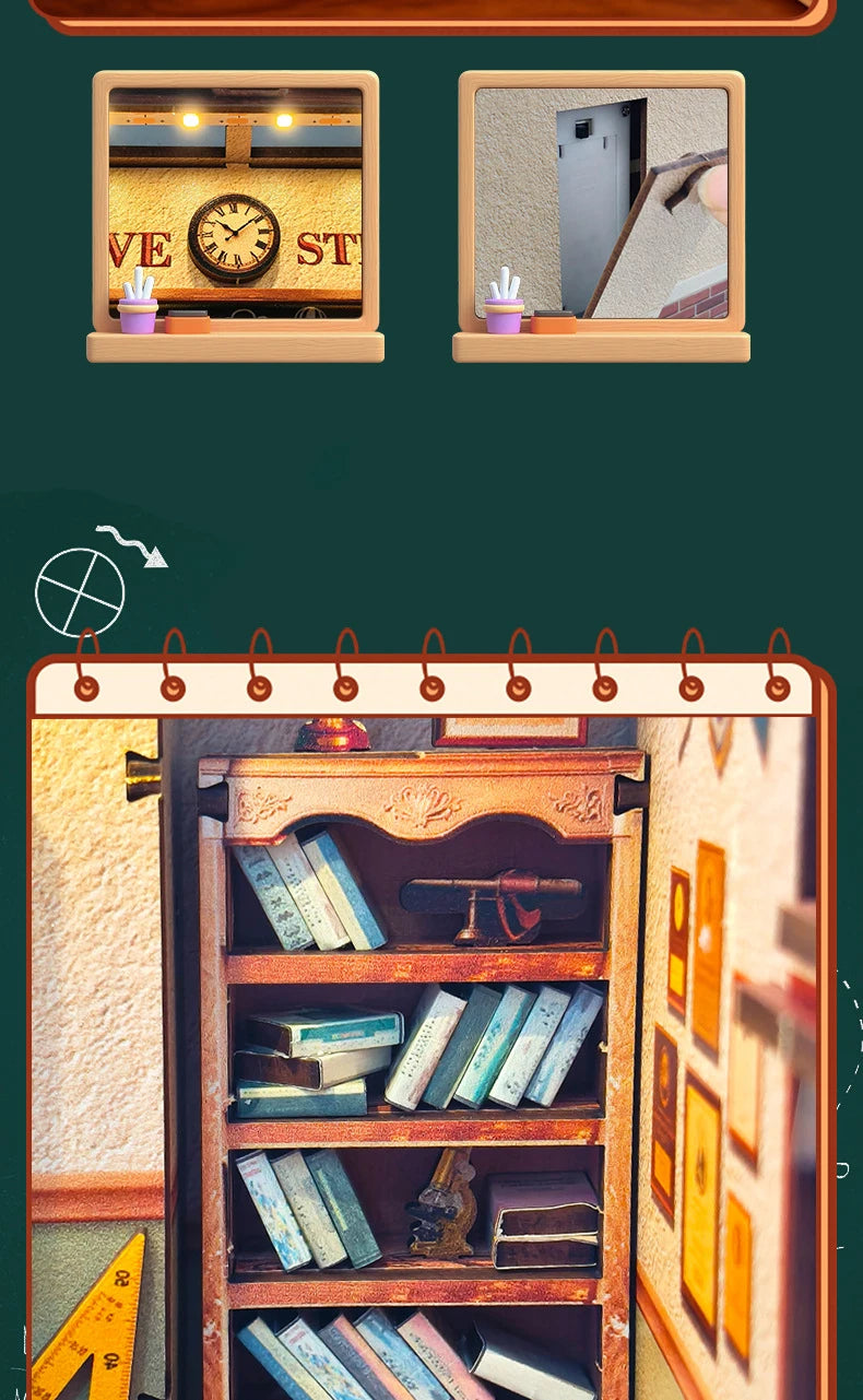 Wooden the Classroom Miniature Student Days 3d wooden puzzle – packaging and contents