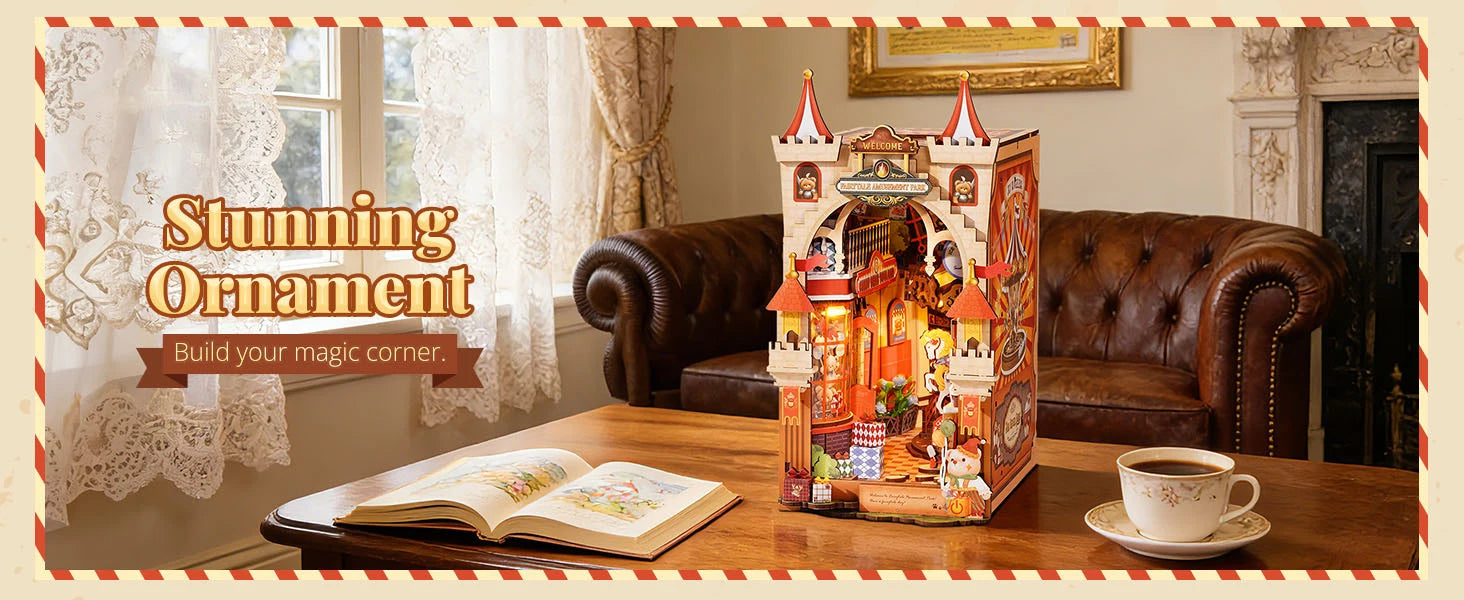 Fairytale Amusement Park book nook kit – with LED lights on