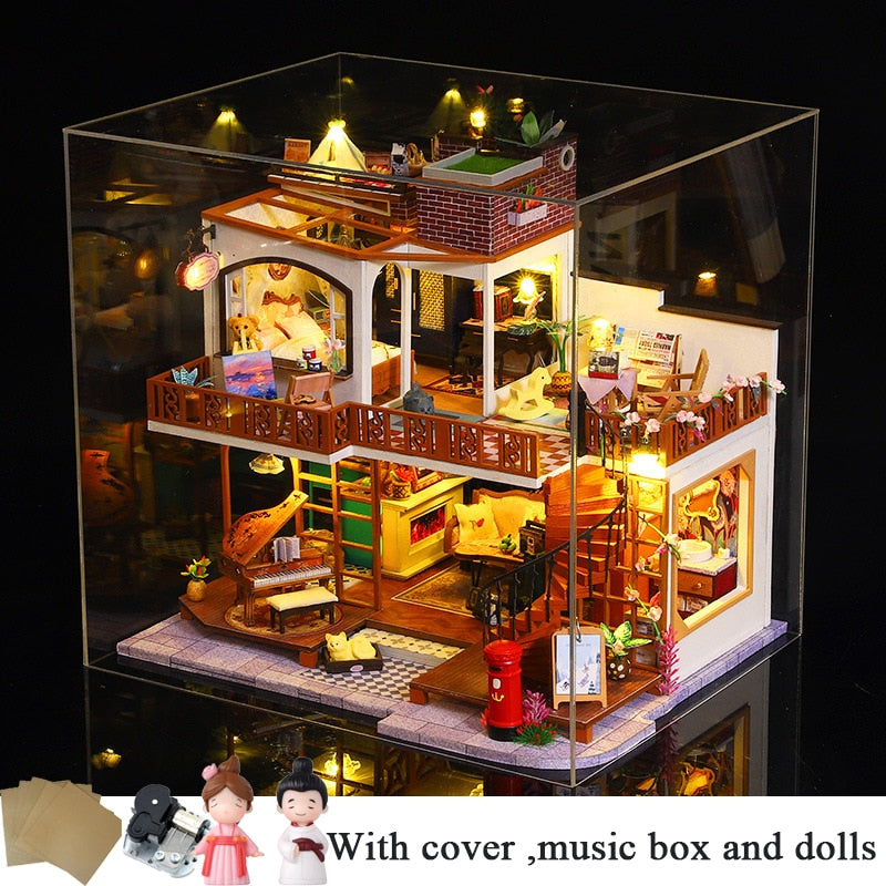 Double Vintage Villa DIY Dollhouse Kit