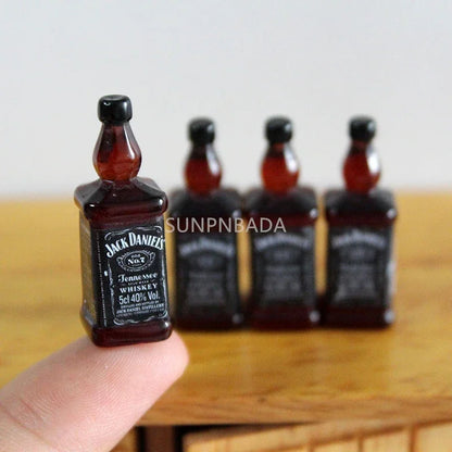 1/6 Scale Miniature Wine & Whisky Bottle Set for Dollhouse & BJD
