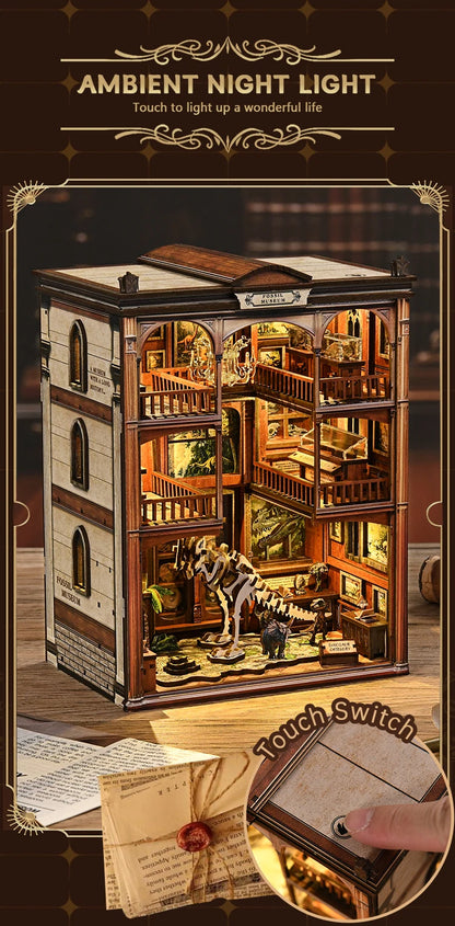 Wooden Fossil Museum Shelf Insert Kits Miniature Model book nook kit – view 11