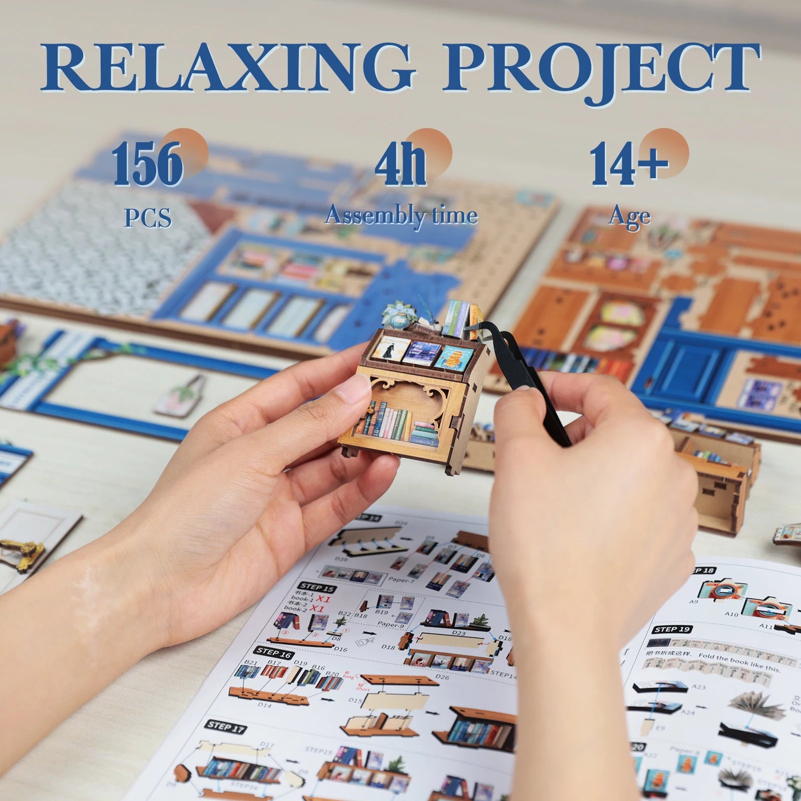 Bookstore Corner DIY Book Nook Kit - Packaging Contents