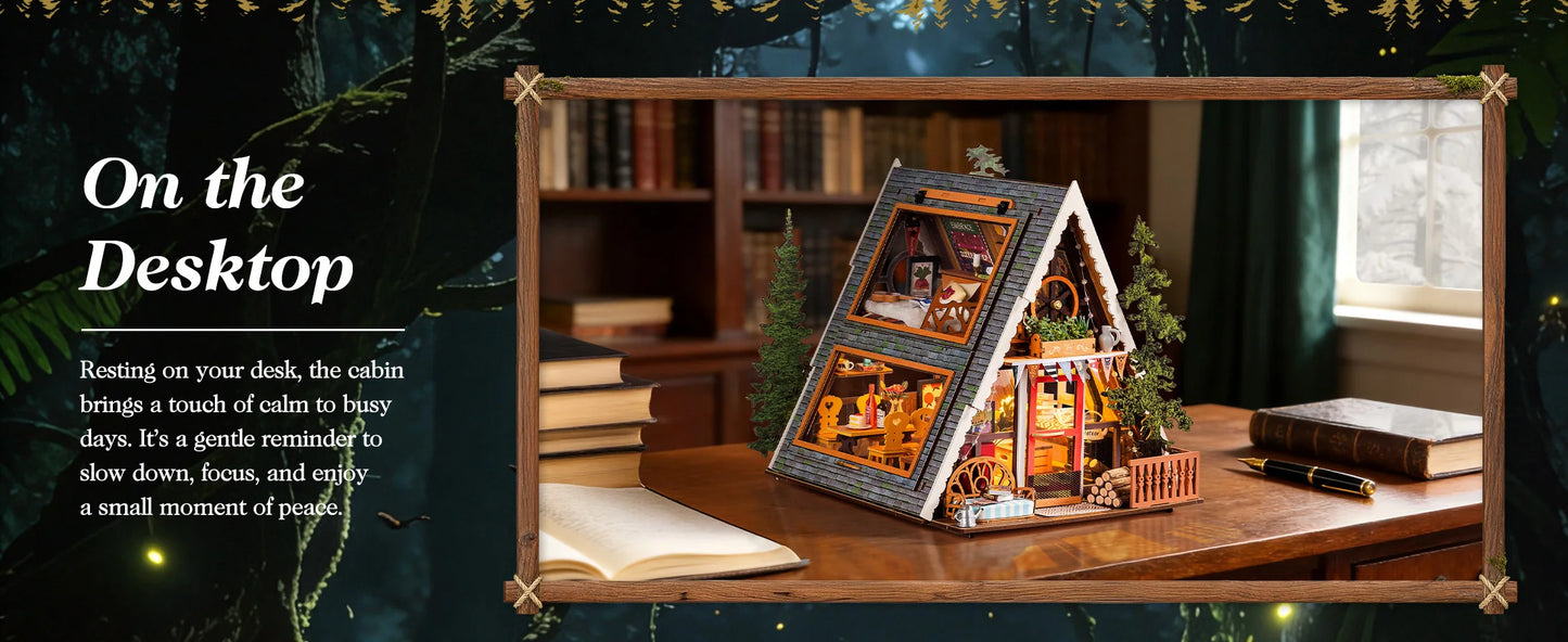 A-frame Cabin 3d wooden puzzle – building process