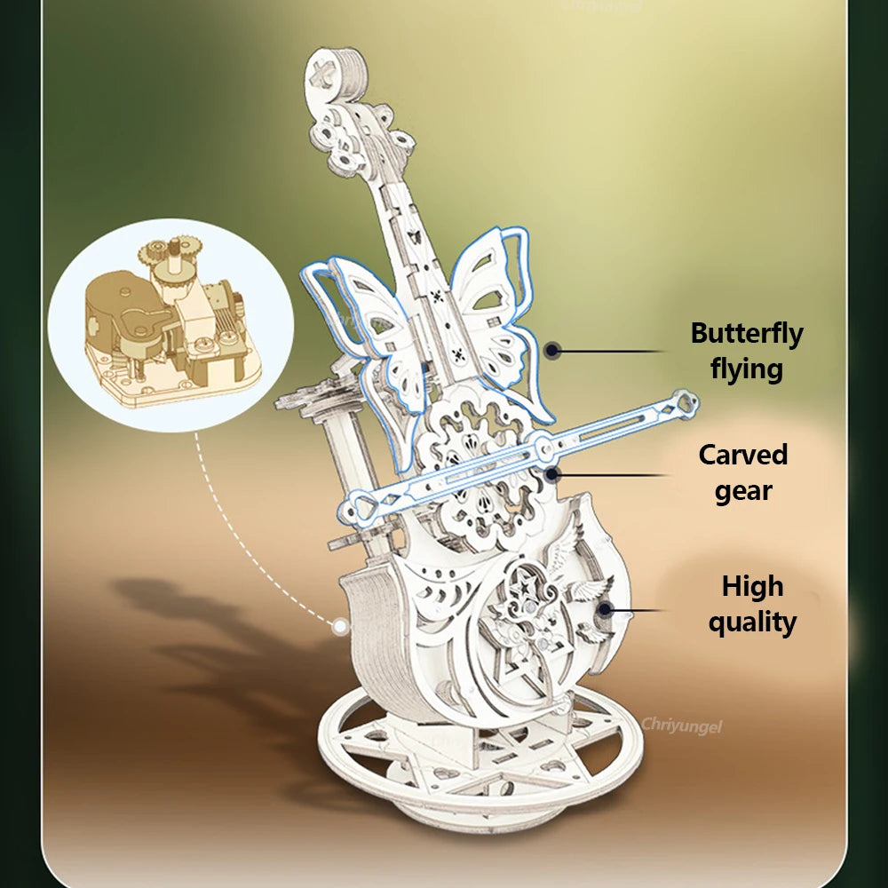 Wooden Cello Model Violin Building 3d wooden puzzle – view 11