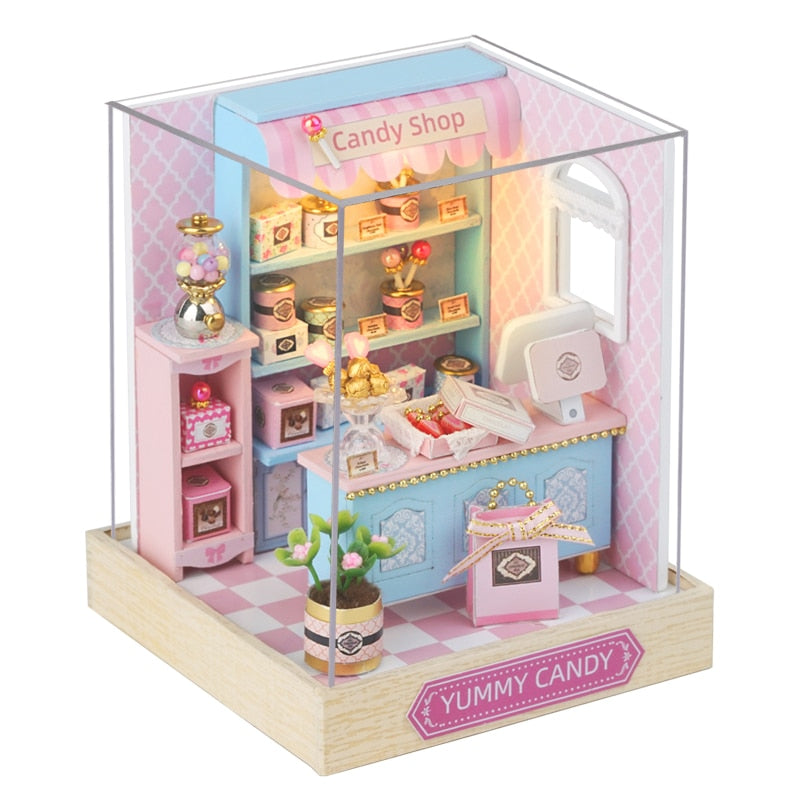 Mini Casa Candy Shop QT045 DIY Wooden Doll House - Mycutebee