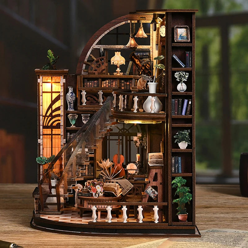 Wooden Miniature Model Bacchus Bookstore 3d wooden puzzle – complete kit