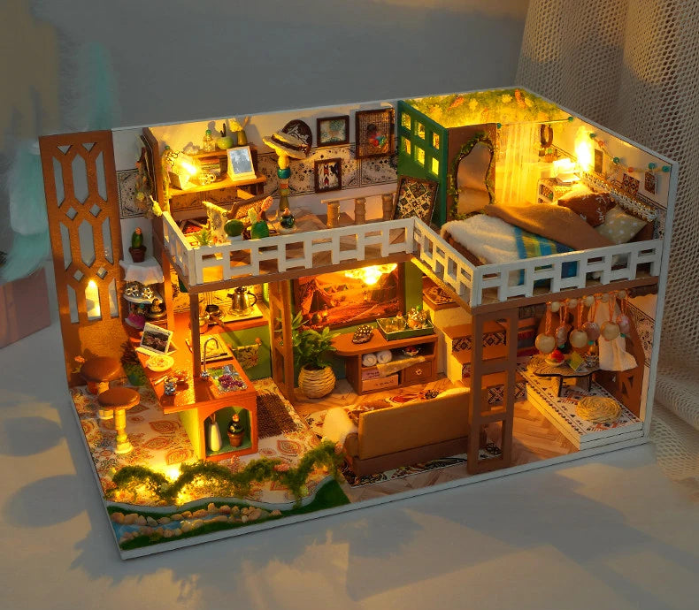 Wooden Bohemian Loft Miniature LED 3d wooden puzzle – view 26