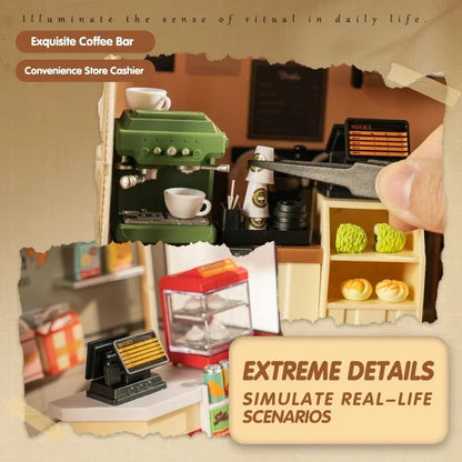 Kit per casa in miniatura fai da te per caffetteria ad angolo