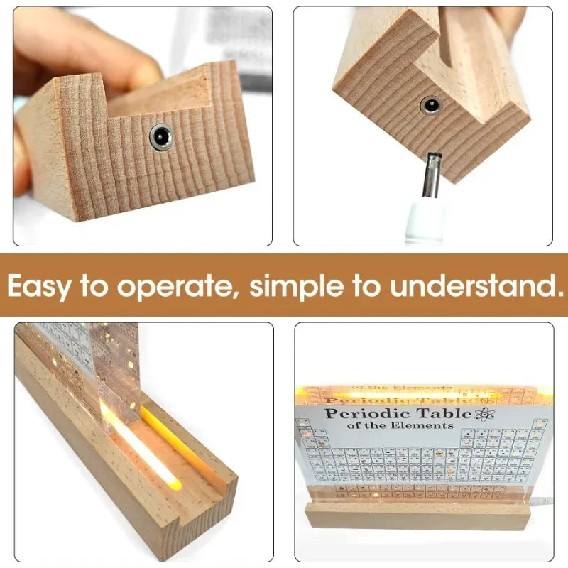 Periodic Table Acrylic Display book nook kit – with LED lights on