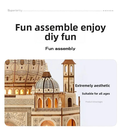House Royal Castle Taj Mahal 3d wooden puzzle – view 17