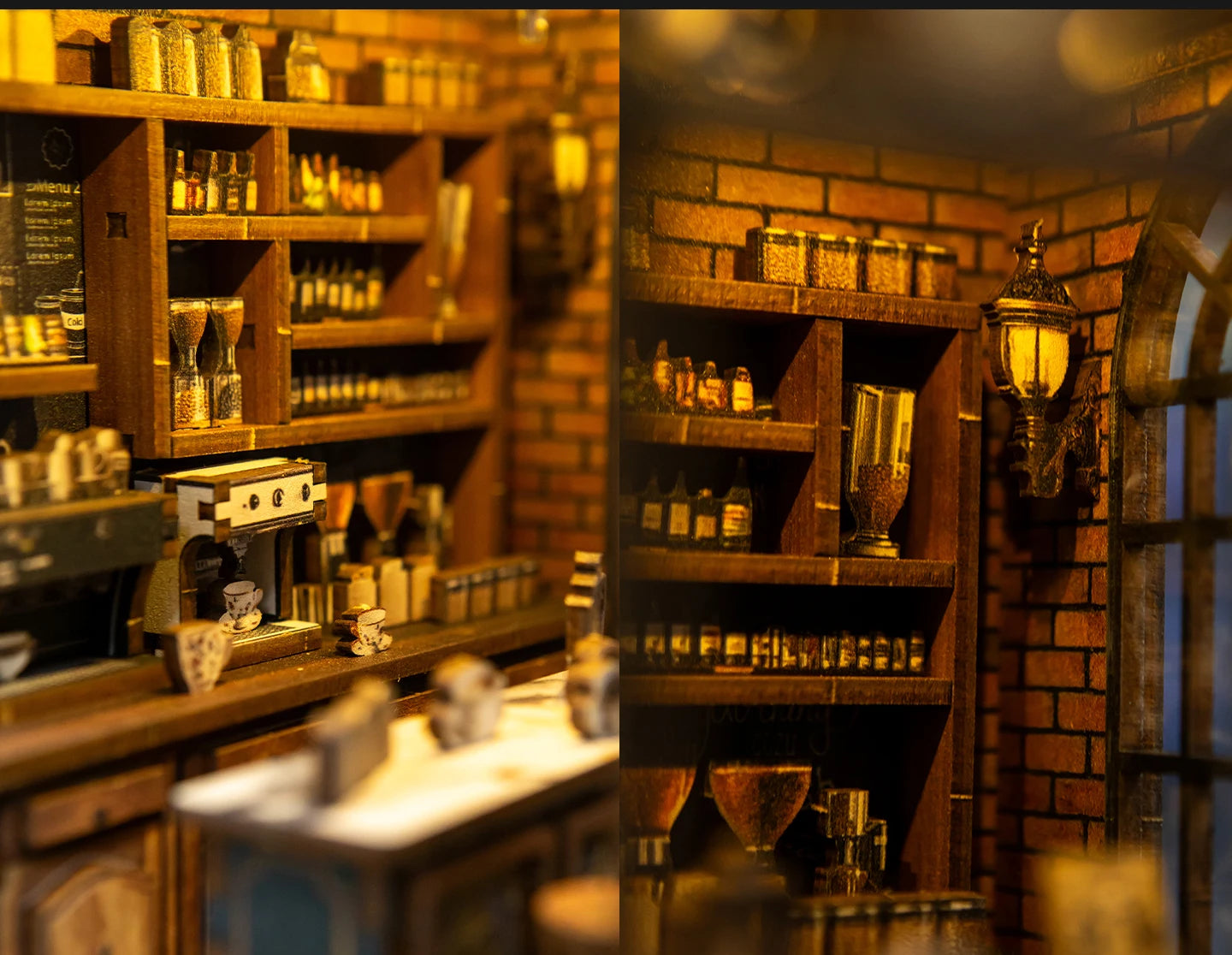 Wooden Green Crystal Coffee Shop Miniature 3d wooden puzzle – view 28