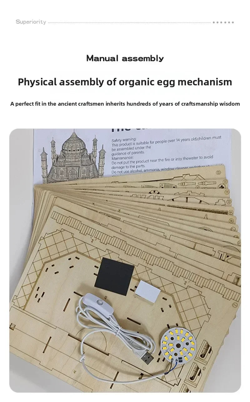 House Royal Castle Taj Mahal 3d wooden puzzle – display setup