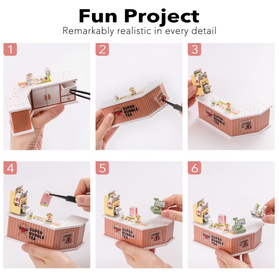 ROBOTIME ROLIFE BUBBLE TEA HOUSE DIY Dollhouse Kit