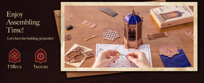 Tg Series Gothic Architecture Building 3 book nook kit – with LED lights on