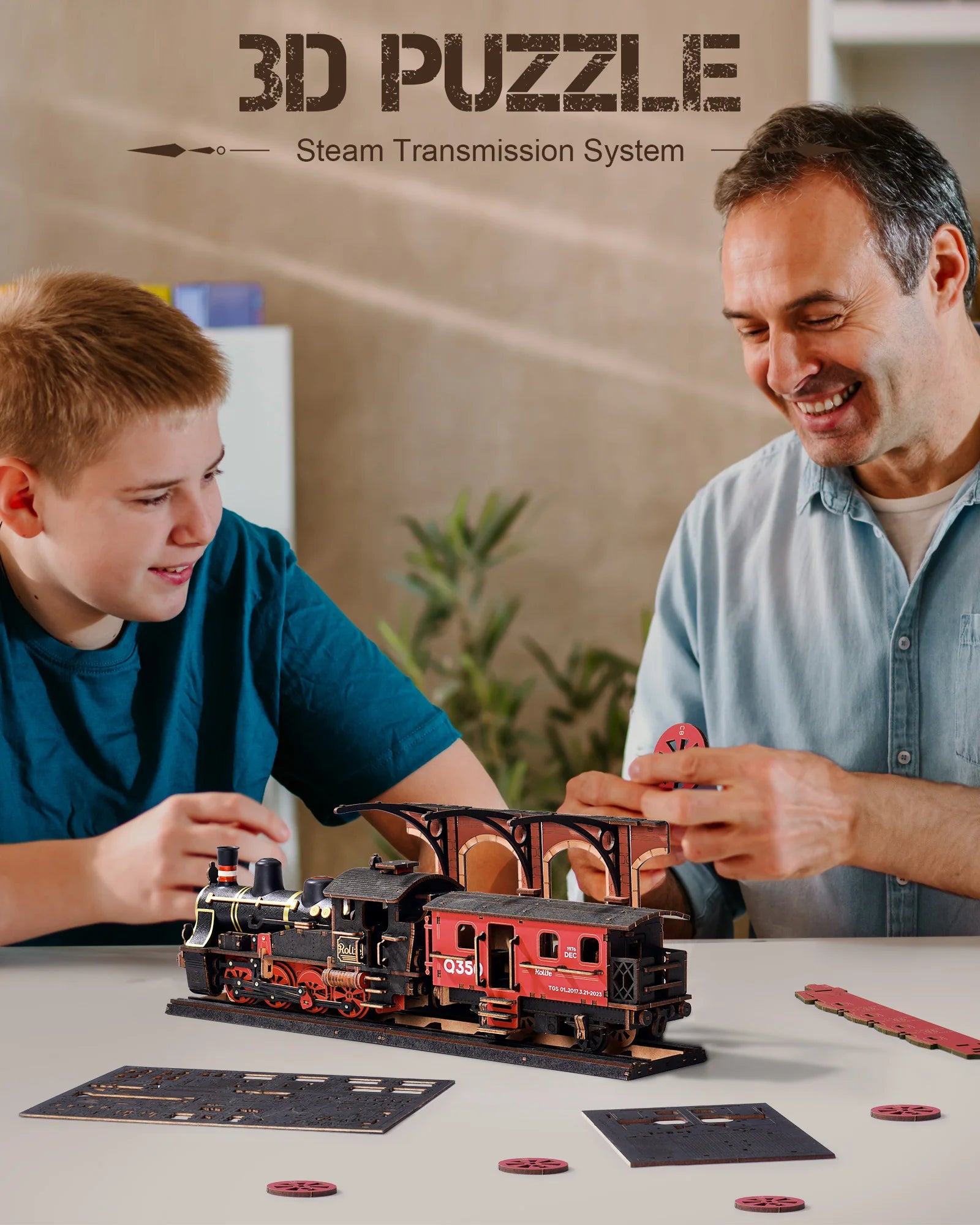 Steam Journey 3D Wooden Train Puzzle by Rolife - Book Nook Kit