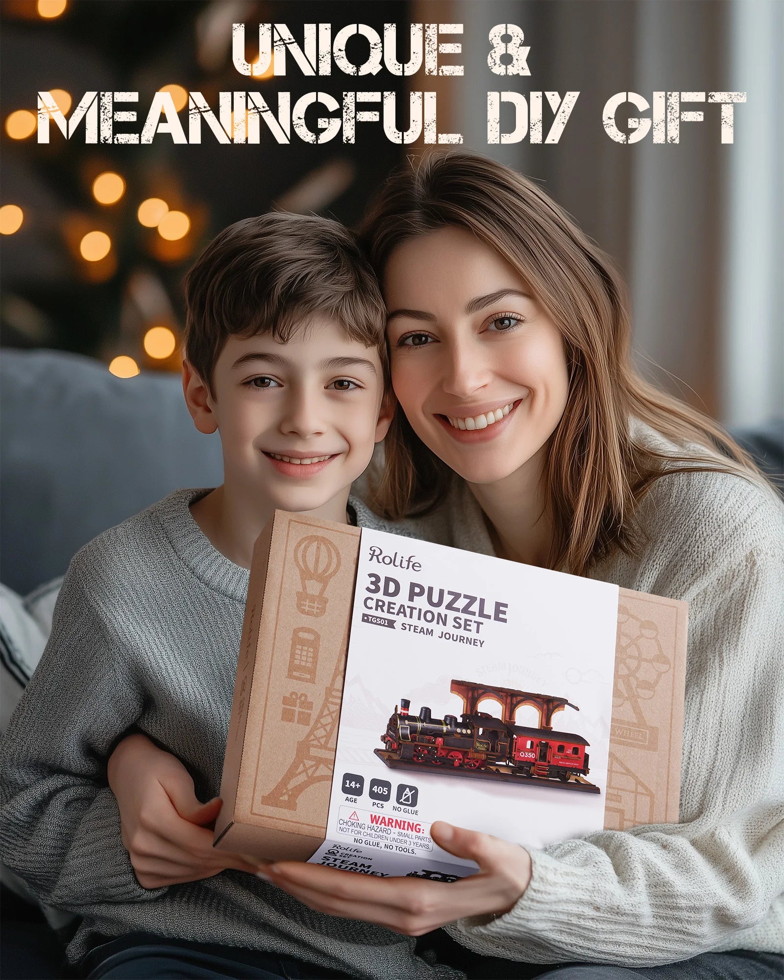 Steam Journey 3D Wooden Train Puzzle by Rolife - Book Nook Kit