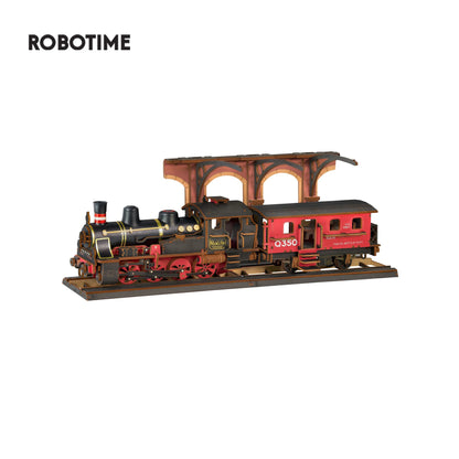Steam Journey 3D Wooden Train Puzzle by Rolife - Book Nook Kit