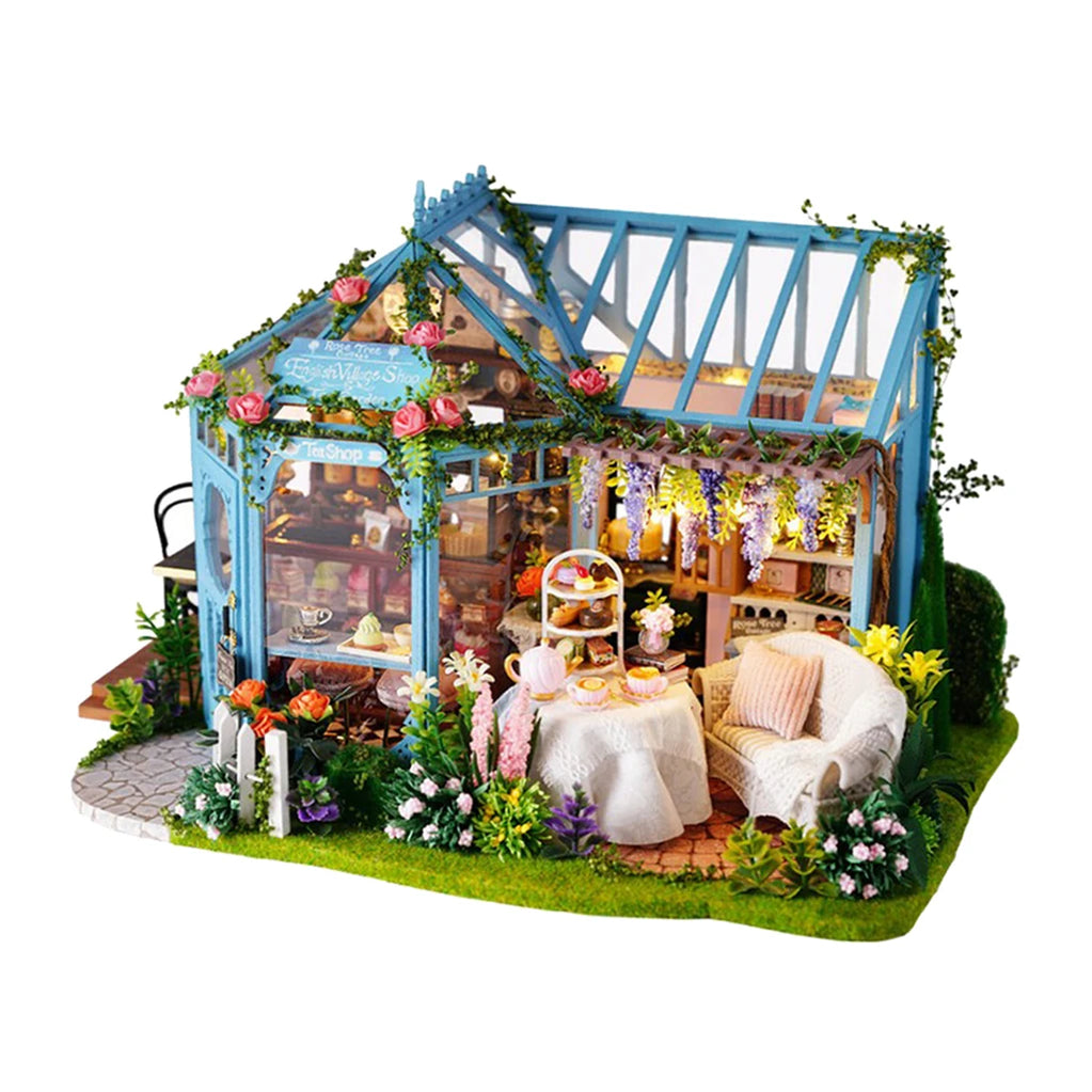 Cutebee Rose Garden Tea House DIY Dollhouse Kit