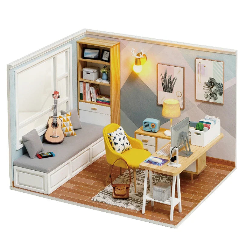 Sunshine Study Room DIY Dollhouse Kit - Mycutebee