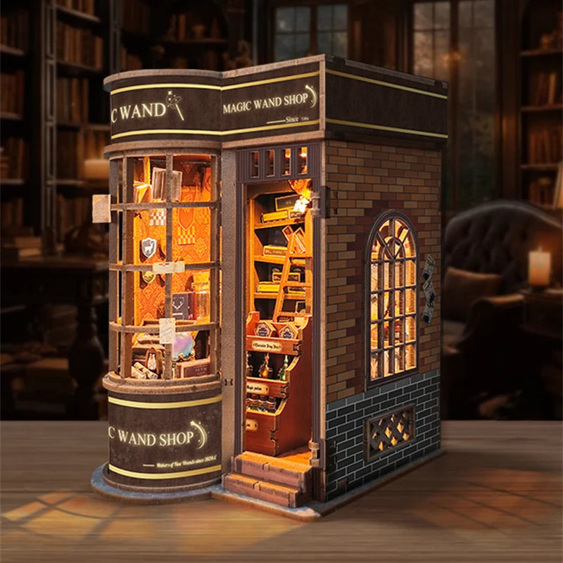 Wizard’s Study DIY Book Nook Kit – Magic Library Miniature for Bookshelf Decor   