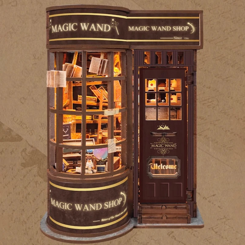 Wizard’s Study DIY Book Nook Kit – Magic Library Miniature for Bookshelf Decor   