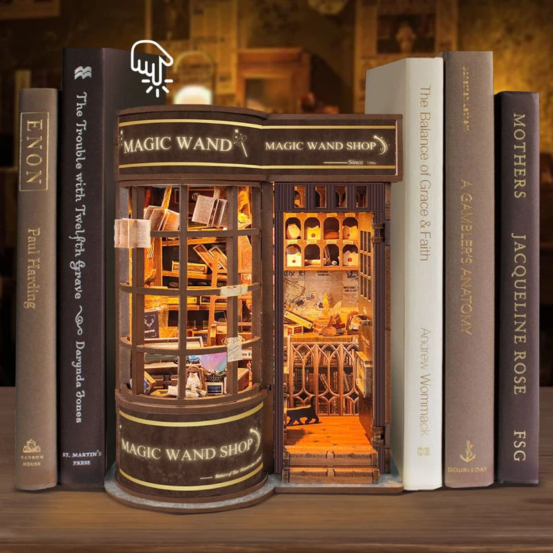 Wizard’s Study DIY Book Nook Kit – Magic Library Miniature for Bookshelf Decor   