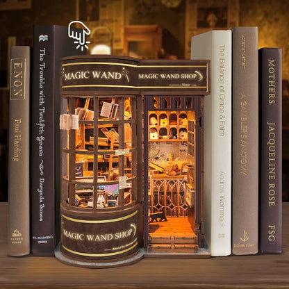 Wizard’s Study DIY Book Nook Kit – Magic Library Miniature for Bookshelf Decor   