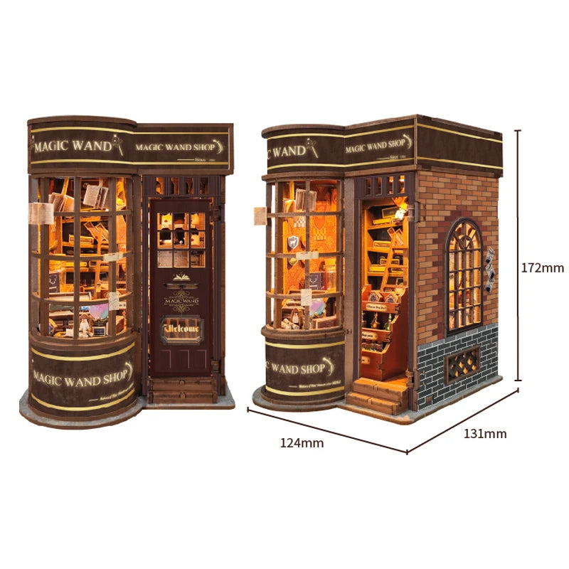 Wizard’s Study DIY Book Nook Kit – Magic Library Miniature for Bookshelf Decor   